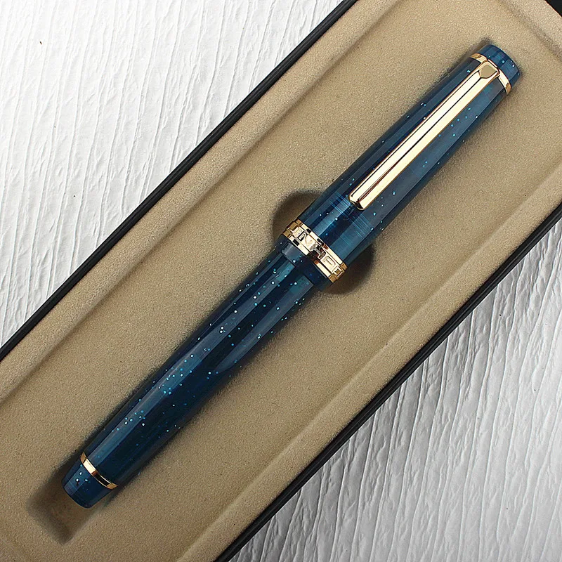 

JinHao 82 Fountain Pen Deep Blue Ink Pen Spin Converter Filler EF F M Nib Business Stationery Office School Supplies Pens