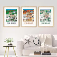 Abstract Posters and Prints Stars Hollow Inspired By The Gilmore Girls Canvas Painting Wall Art Picture Living Room Home Decor