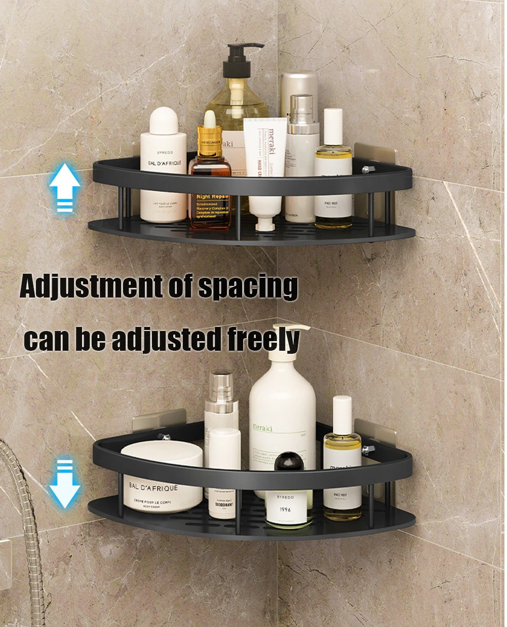 2 Pack Corner Shower Caddy,strong Adhesive Shower Organizer Shelf  .waterproof, Rustproof Wall-mounted Shower Shelves