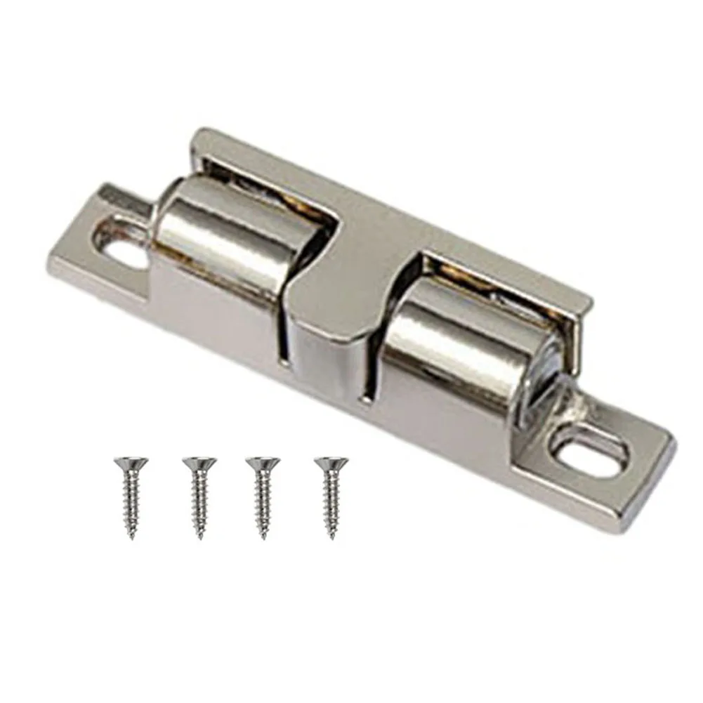 1pcs 43-70mm Cabinet Door Suction Bead Double Ball Catch Brass Latch Cabinet Touch Bead Wardrobe Switch Buckle Home Hardware door lock buckle cabinet magnetic catch