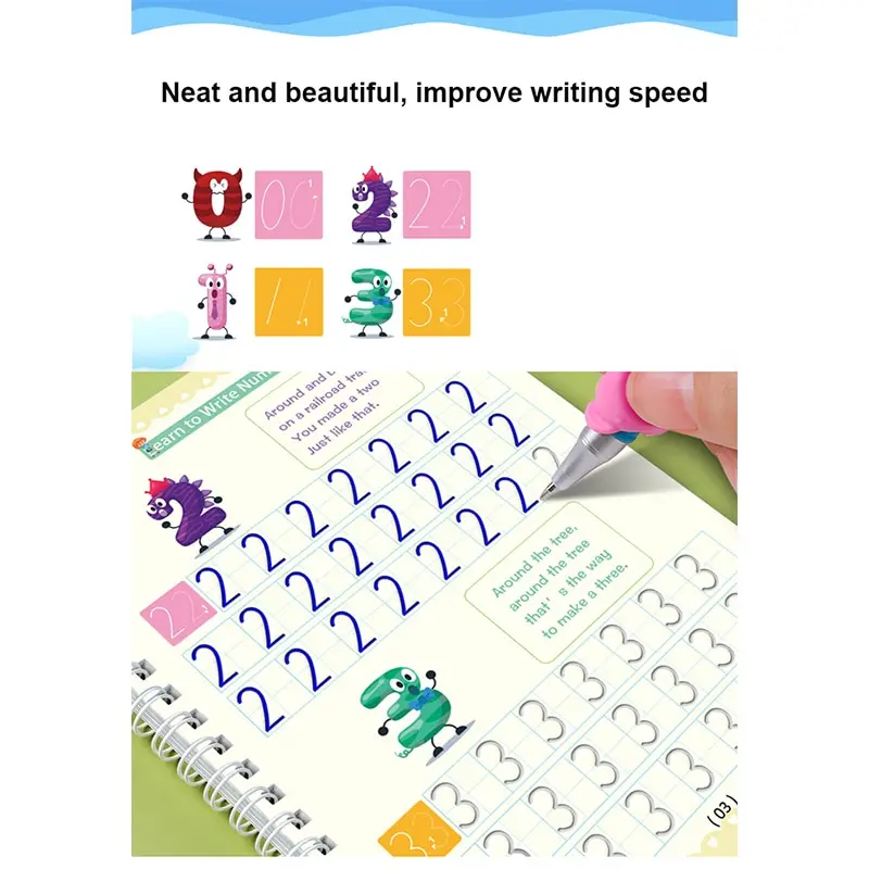 Writing Exercise Books English Groove Magic Practice Copybook Children's Book Learning Numbers Letters Alphabet Calligraphy Gift - 4