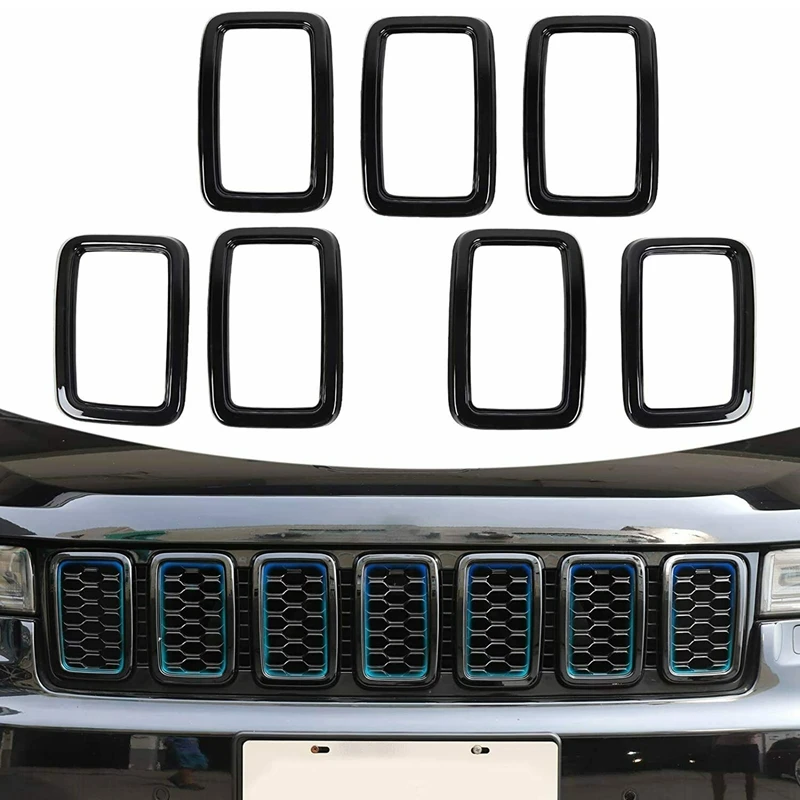 

Front Grill Inserts Cover Exterior Accessories For Jeep Grand Cherokee 2017-2021