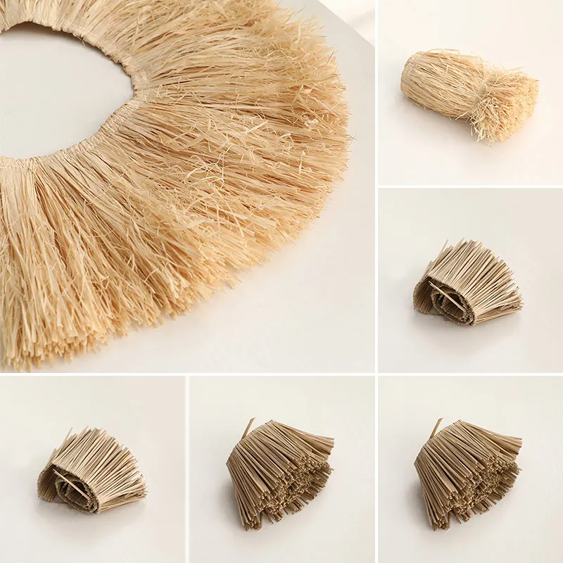 Lafite Grass Jute Fringe Trim Natural Raffia Straw Tassels Home Furniture Background Wall Decoration Wedding Garland DIY