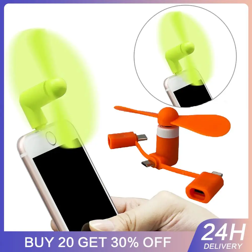 3In1MiniPortableMicroUSBFan5v1wMobilePhoneUSBGadgetFans