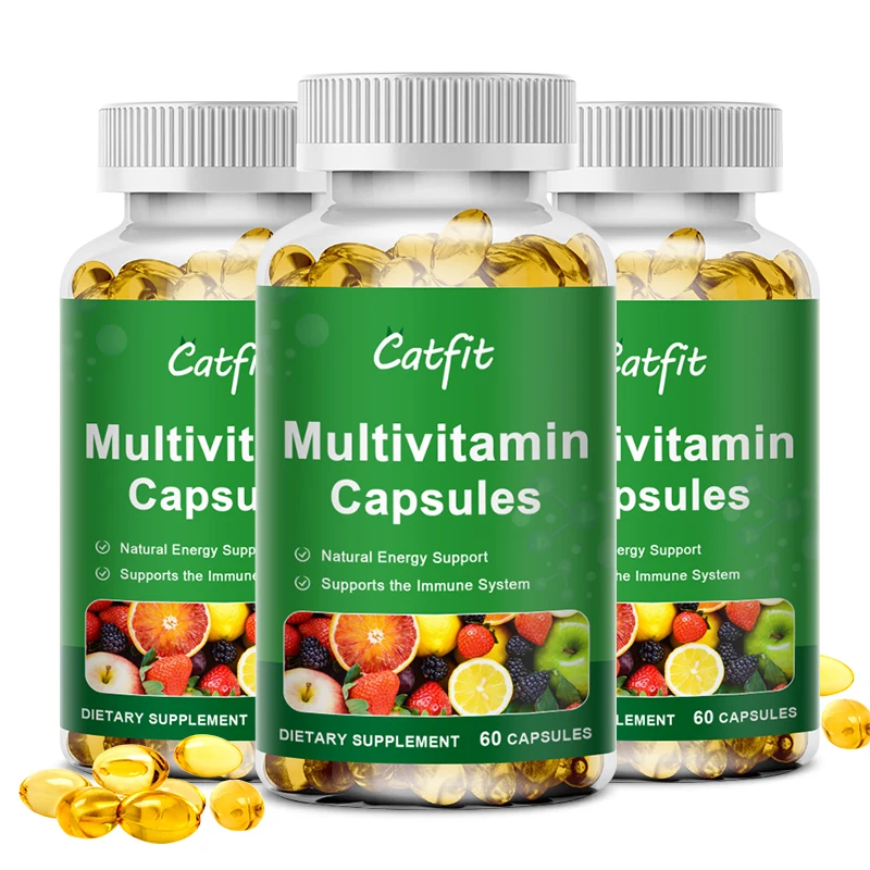 

Catfit Multivitamin Capsules Energy Stamina Performance Immune Digestive Bone Heart Health Skin Beauty Nutrition Diet Supplement