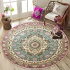 Persian Retro Style Round Carpet Living Room Bohemian Bedroom Decoration Washable Non-slip Rug Office Lounge Sofa Area Floor Mat 1
