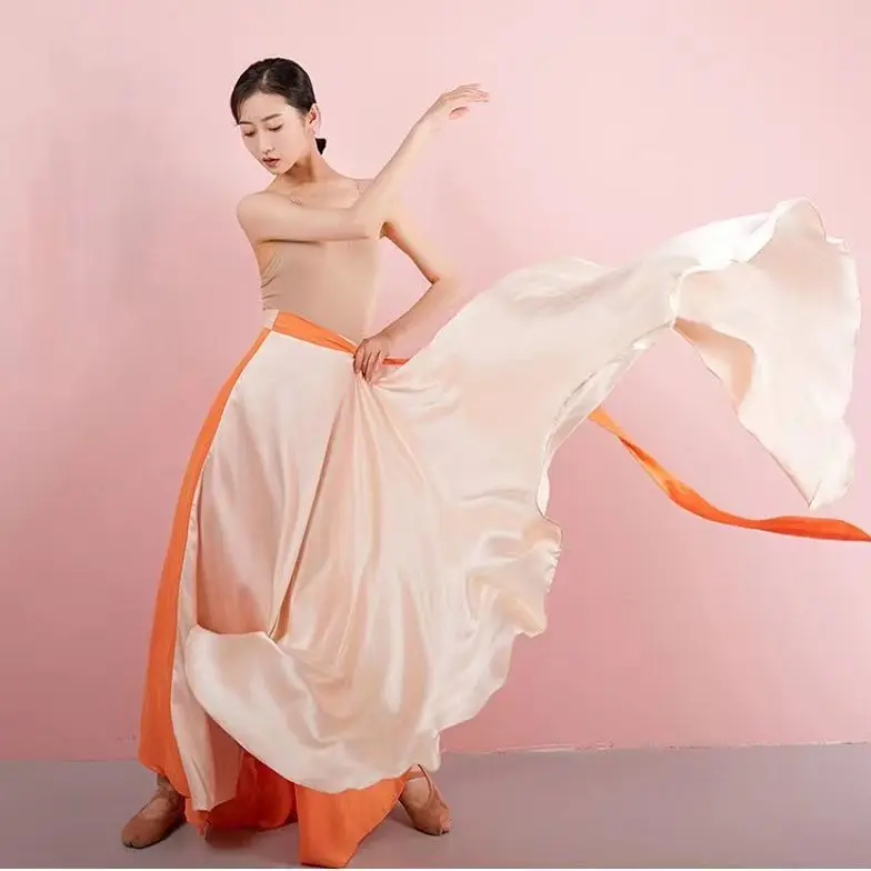 

720 Degrees Bellydance Skirt Double-sided Chiffon Dance Long Skirt High-waisted Splicing Skirt Belly Dance Outfit