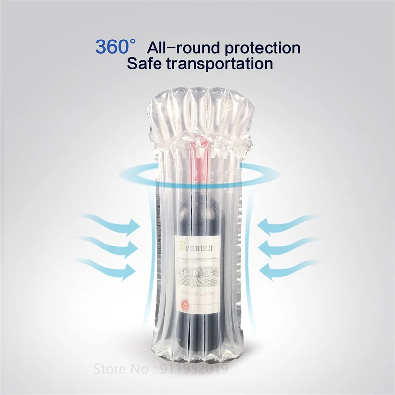 Wine Bottle Protector Bags for Airplane Travel Inflatable Bottle Shipper Wine Shipping Packaging Sleeve Bubble Cushion Wrap