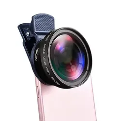 Universal HD Camera Lens Set: 0.45X Wide Angle & 12.5X Macro (Black)