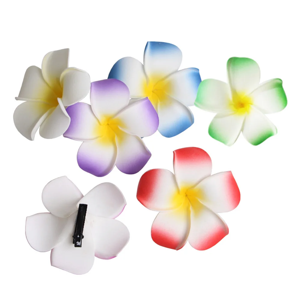 

12 Pcs Hawaiian Decorations Flower Hair Clips Flowers for Accessories Barrettes Plumeria Hairpin