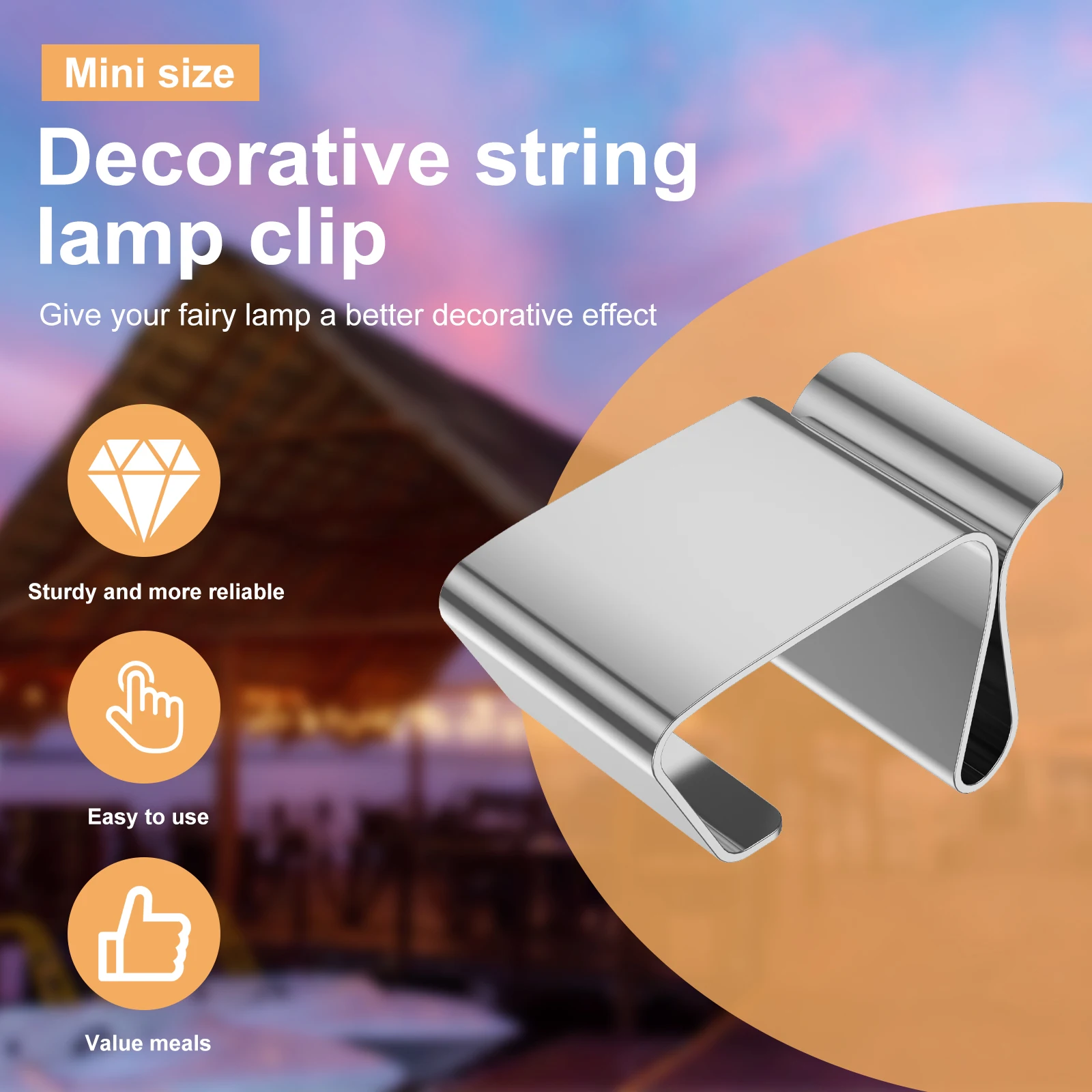 Shengruili Dachrinnenhaken 120 Stück - Edelstahl Weihnachtslichter Clips | Für Lichterketten & Dekoration