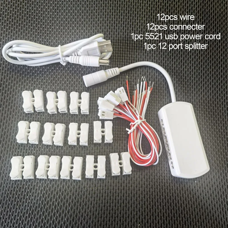Alimentation USB 5V 12 Ports - Câblage Pour Lampadaire Miniature - Train électrique