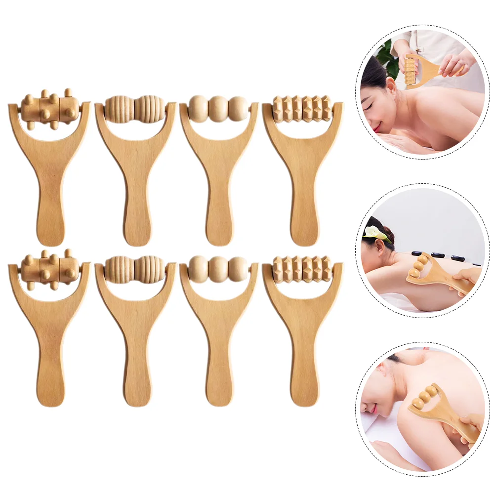 

8pcs Massage Roller Body Roller Multi-Functional Foot Massager Wooden Roller Massager Tool