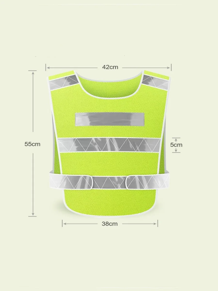 Summer Sleeveless Reflective Safety Vest Adjustable Security Jacket Workwear Night Work For Adults