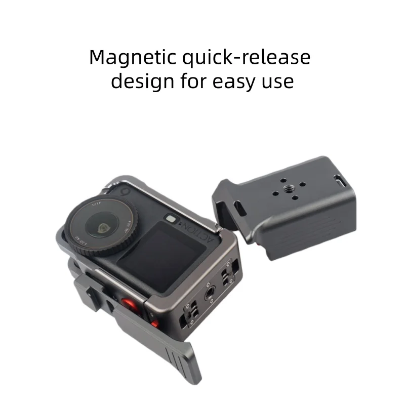 Kit poignée et cadre de protection pour DJI Action 6 – support aluminium résistant, vue éclatée