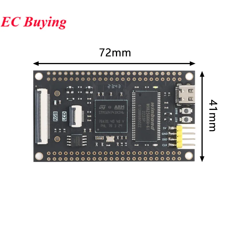 STM32H743XIH6 STM32H750XBH6 STM32H743VGT6 STM32G070RBT6 STM32F103RCT6 STM32 Core-Entwicklungsboard, kompatibel mit OpenMV SDRAM – Detail 3