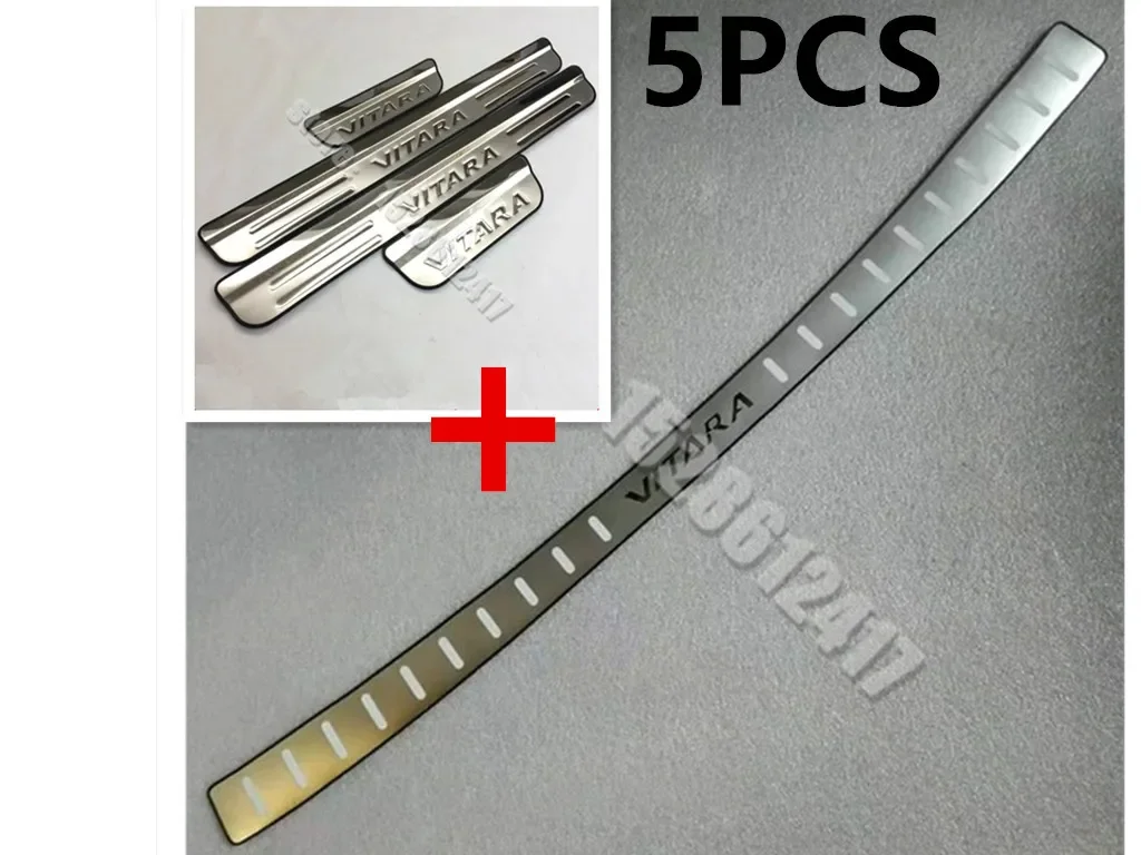 for Suzuki Vitara 2015-Stainless Steel Door Sill Rear bumper Protector Sill Threshold Welcome Pedal Stickers accessories car accessories,car sticker,car bumper guards