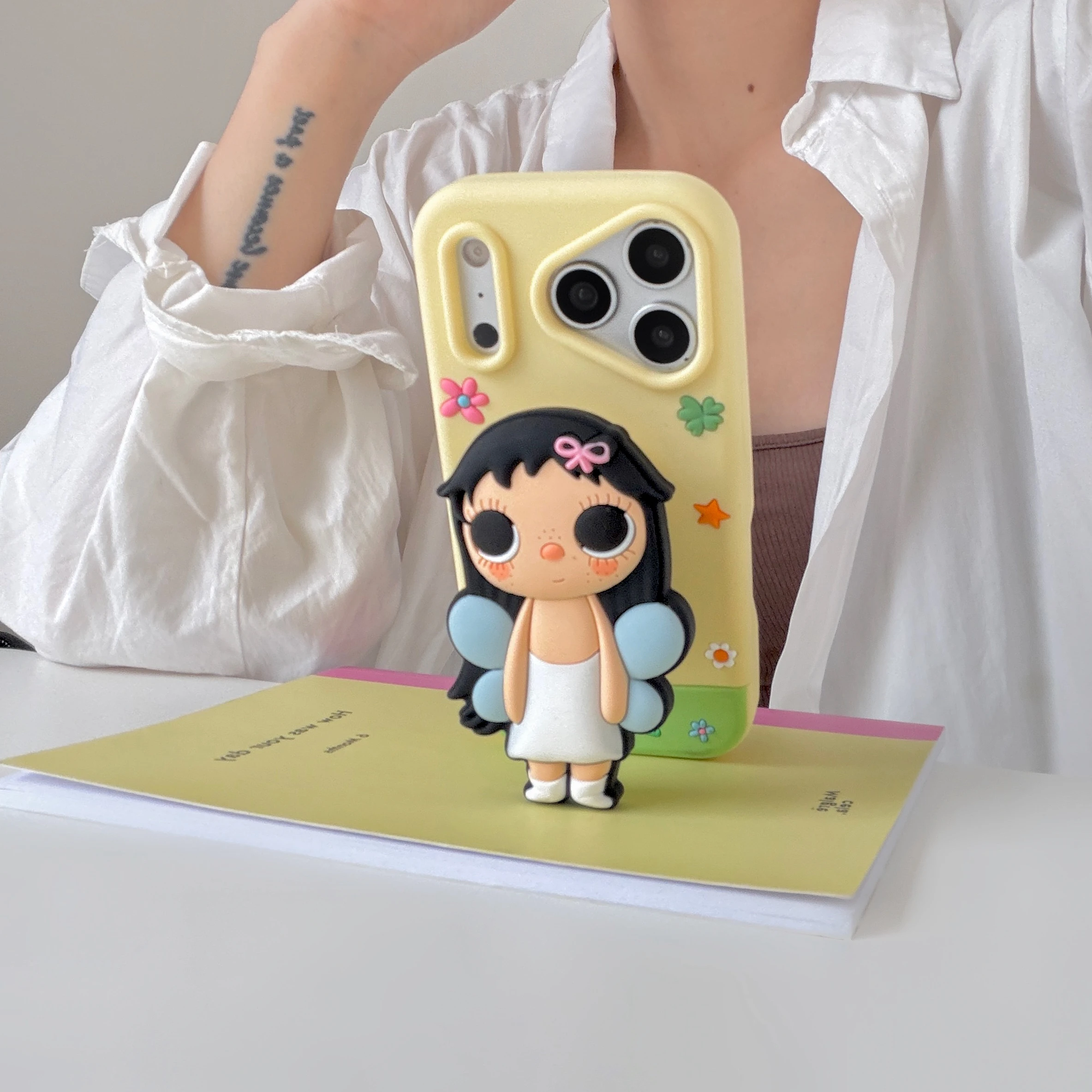Adorable Y2K Style 3D Standing Doll Stand Phone Case - Soft Silicone Protective Cover