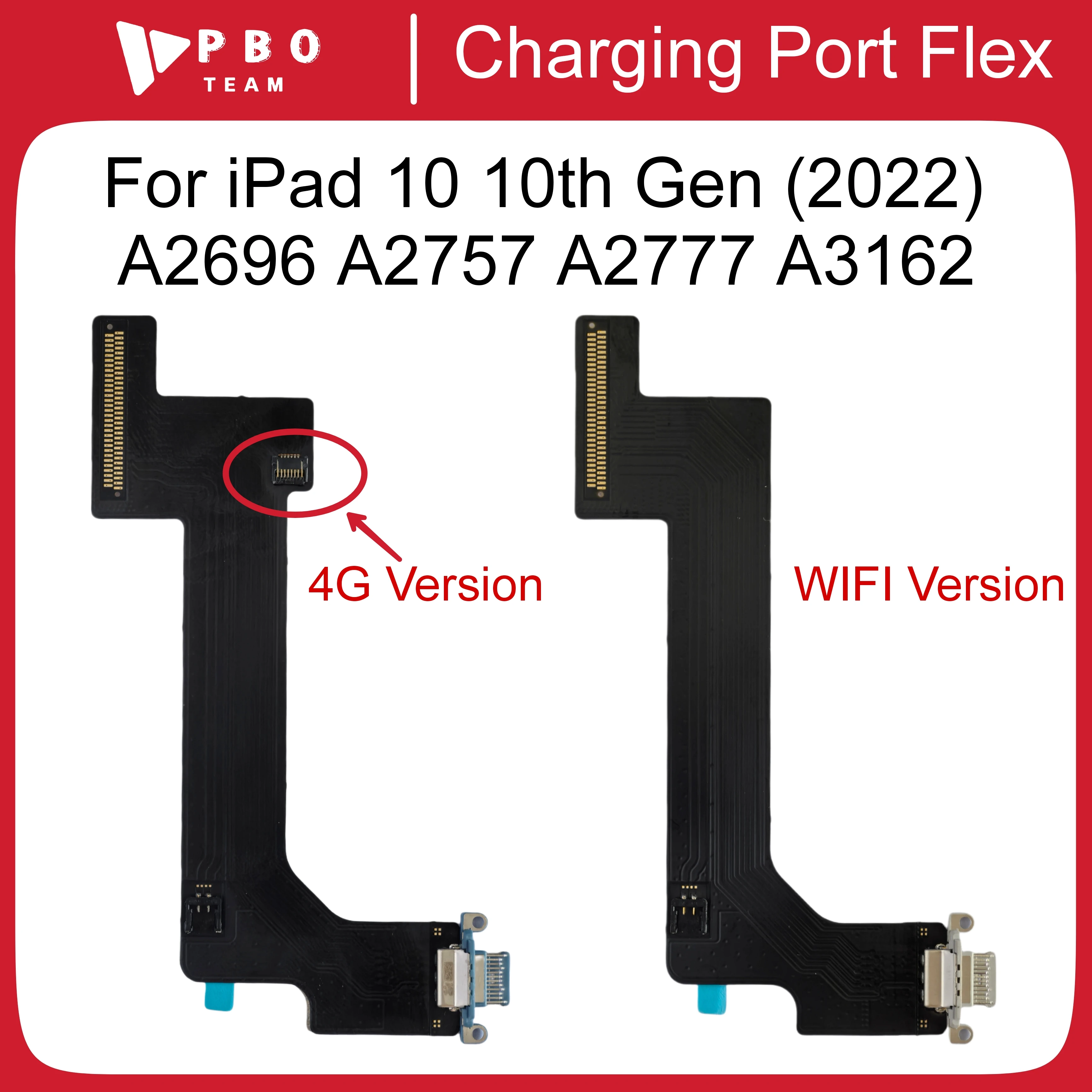 Premium Charging Port Flex Cable for iPad - USB Dock Connector Plug Ribbon (5/10 Pack)