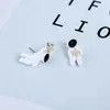 Space Silver Plated Earrings Asymmetric Astronaut Earrings for Friend 517F 5