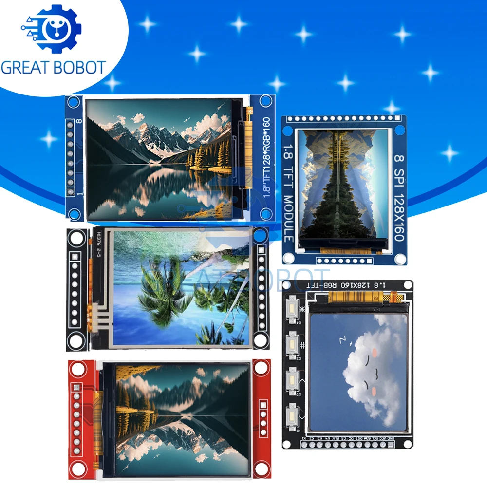 1.8-Inch TFT LCD Display Module: 128×160 Resolution, 16BIT RGB, SPI Interface (ST7735/ST7735S Driver) for Arduino