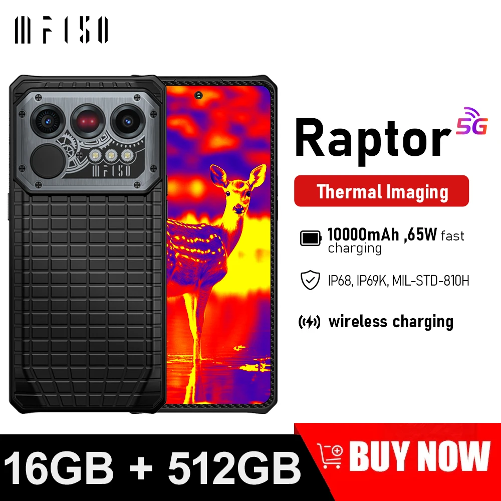 IIIF150 Raptor 5G 頑丈なスマートフォン、Android 14、サーマル