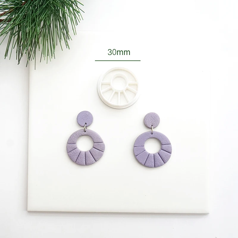 Description Picture 6 of itemMultilevel Line Design Polymer Clay Cutters Geometry Empty Soft Pottery Mold DIY Handmade Earring Jewelry Cutting Mould Tools
