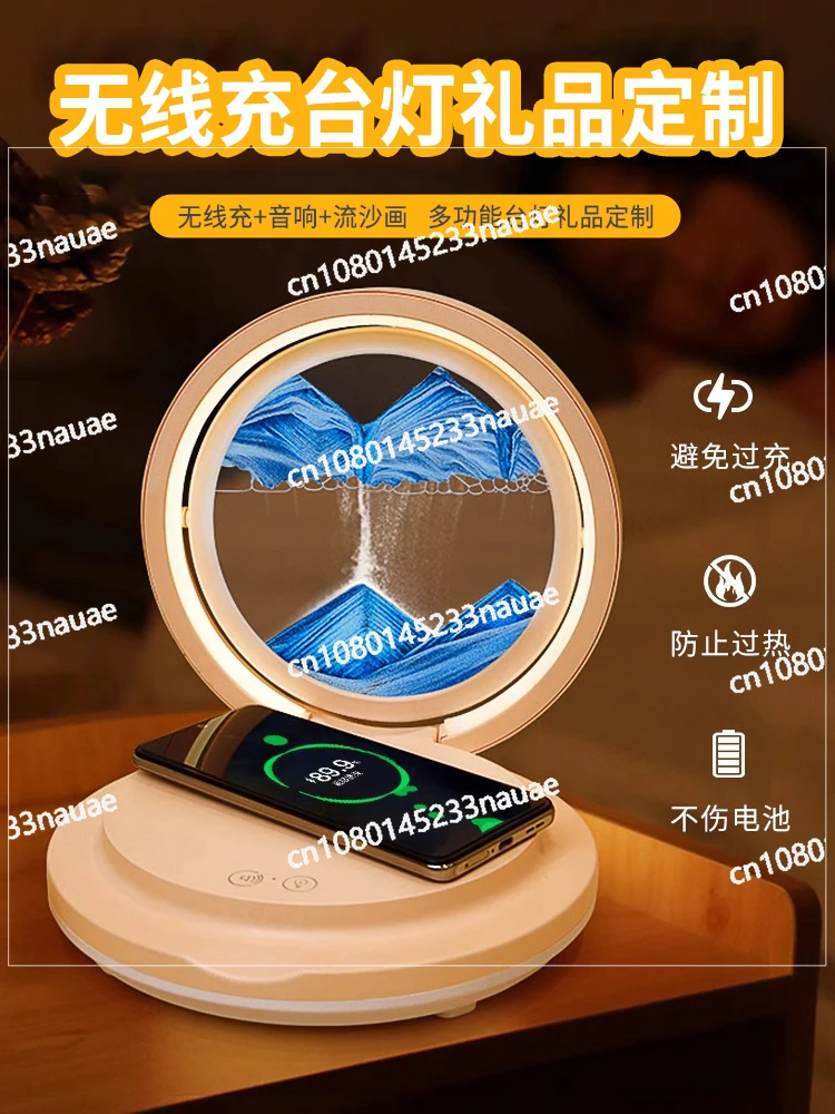 

512 Nurse Throttle Quicksand Painting Speaker High Sound Quality Girls Gift Night Light Table Lamp Sound Lettering Custom Logo