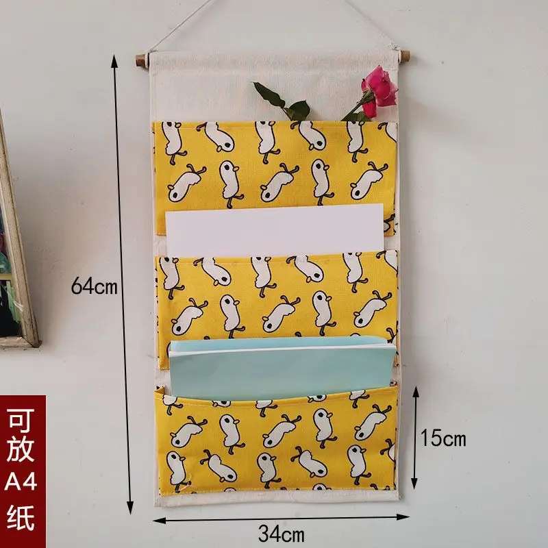 Cute Cartoon Magazine Storage Bag Desk Storage Bag Large Capacity Tool Beside The Desk For Writer And Students In Office