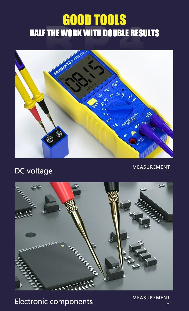 MECHANIC RP4 Multimeter Test Cable Ultra Thin Multimeter Test Leads Replaceable Pen Tip Universal To Pointer/Digital Multimeter