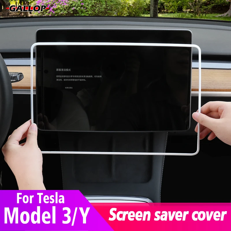 

Car Navigation Decorative Frame Central Control Screen Protective Cover Interior Accessories For Tesla 2021-2022 Model 3 Model Y