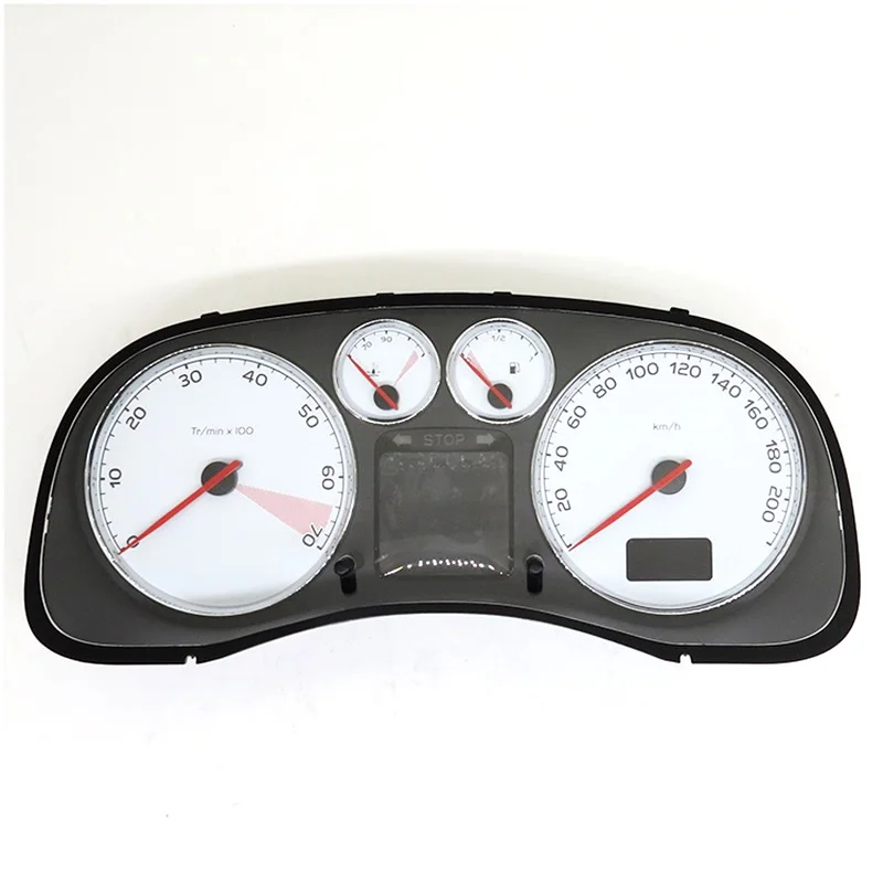 Para Peugeot 307 panel de instrumentos de salpicadero de coche conjunto de combinación de odómetro original 4