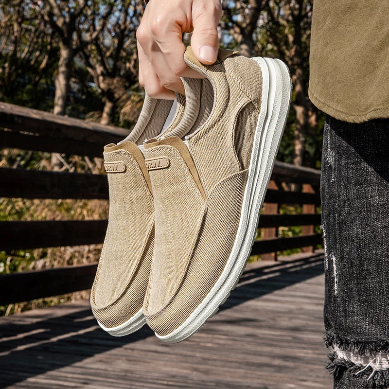 

Summer Canvas Men Breathable Casual Shoes Outdoor Non-Slip Sneakers Comfortable Driving Shoes Men Loafers Lightweight Boat Shoes