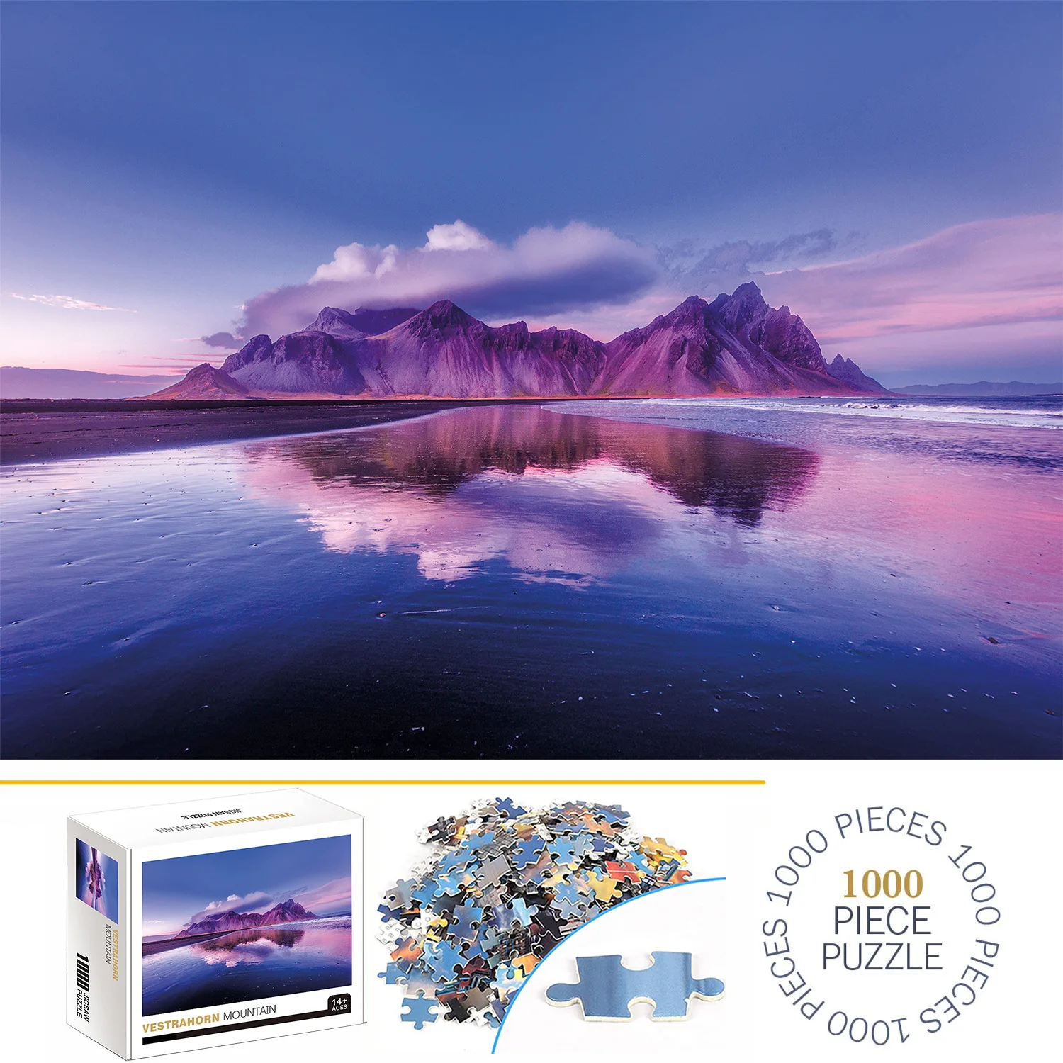 1000 Pieces Vestrahorn Mountain Jigsaw Puzzle Home Decor Adults Puzzle Games Family Fun Floor Puzzles Educational Toys for Kids jigsaw puzzles
