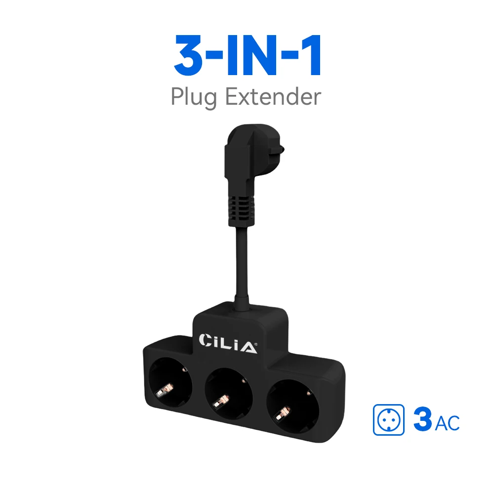Compact Euro Wall Plug with Multiple Charging Ports - Available in Black or White