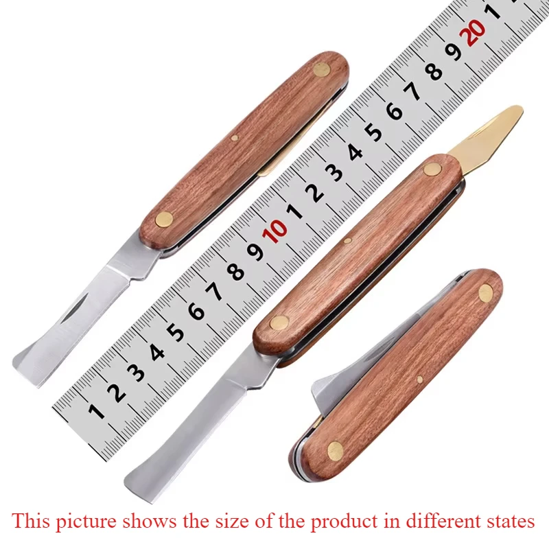 Foldable Grafting Pruning Knife Professional Garden Cutter Stainless Steel Wooden Handle Grafting Knife grafting knife