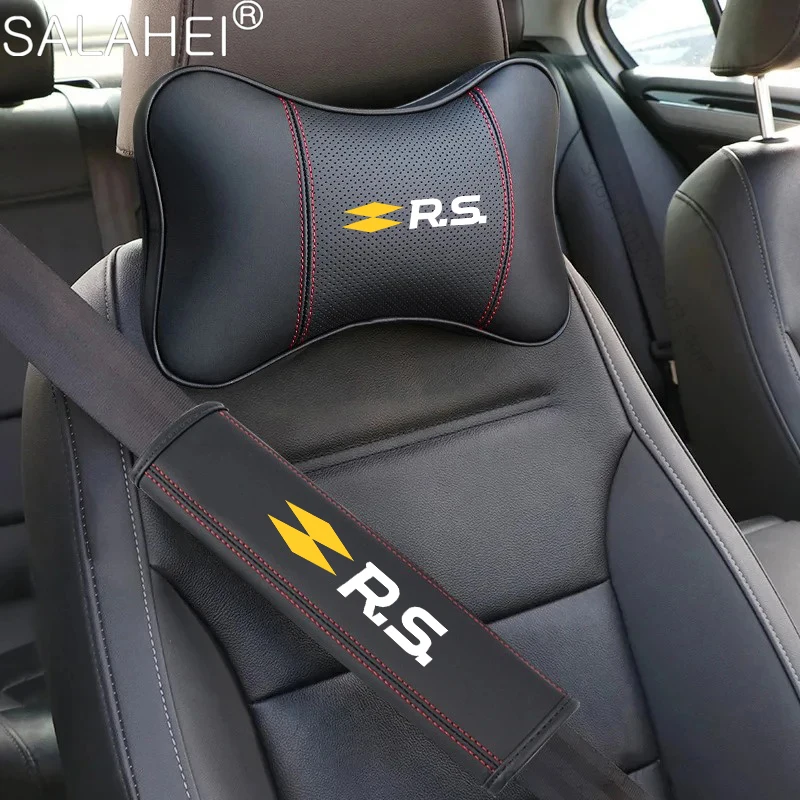 가죽 자동차 머리 받침 목 베개 시트 벨트 어깨 보호대, 르노 콜레오스 먼지털이 메간 2 logan 르노 클리오 캡투르 