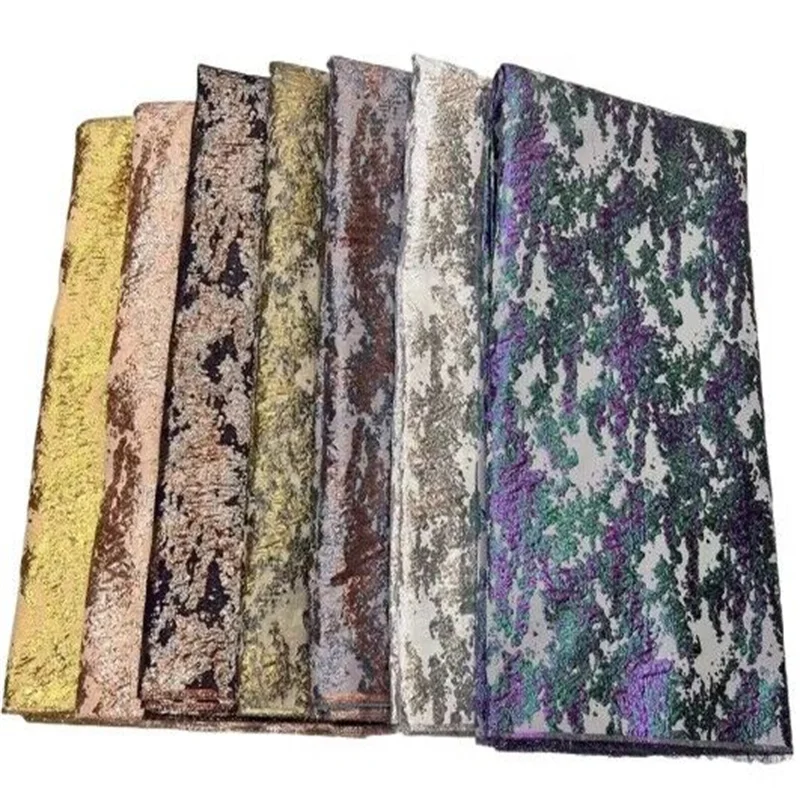 

Latest Africa Lace Fabric High Quality 2023 Multicolored Wedding High Quality Nigerian Brocade Jacquard Lace Fabric 5yards