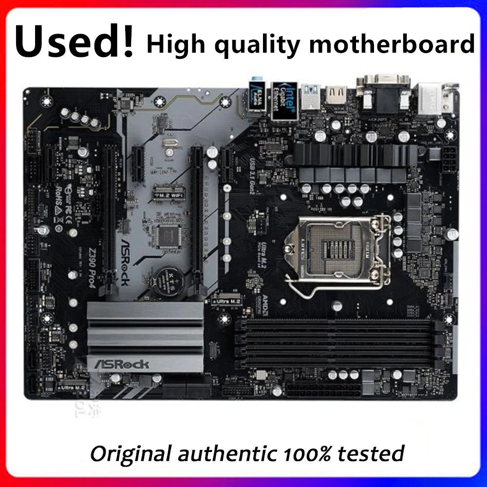 

Материнская плата для настольного компьютера ASRock Z390 Pro4 для Intel Z390 Z390M DDR4 LGA 1151 оригинальная б/у материнская плата для настольного компьютера