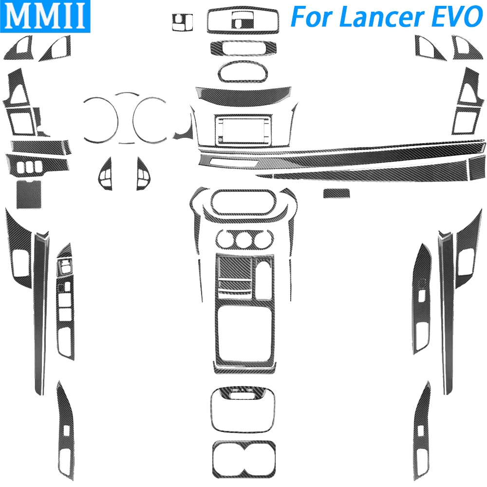 Для Mitsubishi Lancer EVO 2008-2015 углеродное волокно переключение передач рулевое колесо воздуховыпускное отверстие оконный подъемник Pnael Автомобильная наклейка для внутреннего интерьера