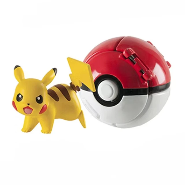 Genuine Pokemon Anime Pikachu Bulbasaur Pokeball Model Set Eevee Gengar  Mewtwo Action Figure Face-changing Doll Elf Ball Toys - Action Figures -  AliExpress