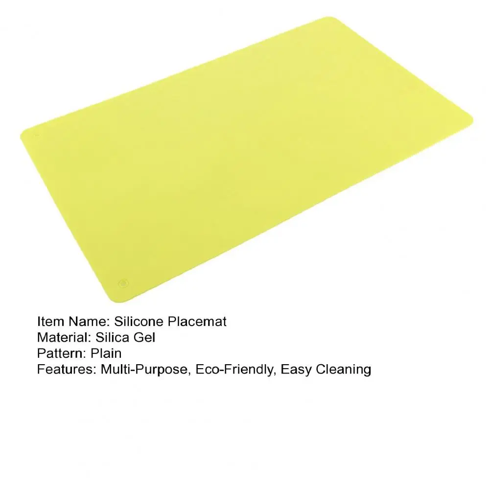 36*22cm Silicone Placemat Heat Resistant Meal Mat With Raised Edges Stain-Proof Baking Mat For Kids Crafts Countertop Protector