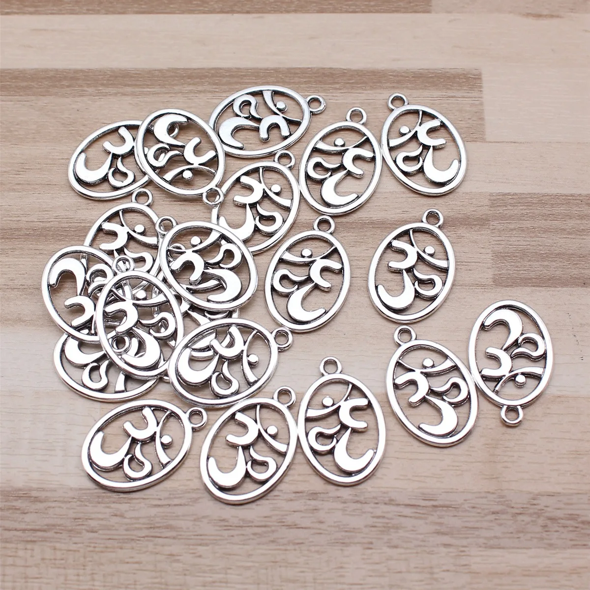 IFOCUS 아연 합금 DIY 주얼리 제작용 옴 참, 22x4mm, 0.87x0.55inch, 로트당 20 개