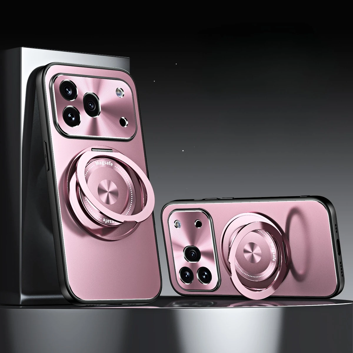 Magnetic Rotating Kickstand Phone Case with Hard Bumper