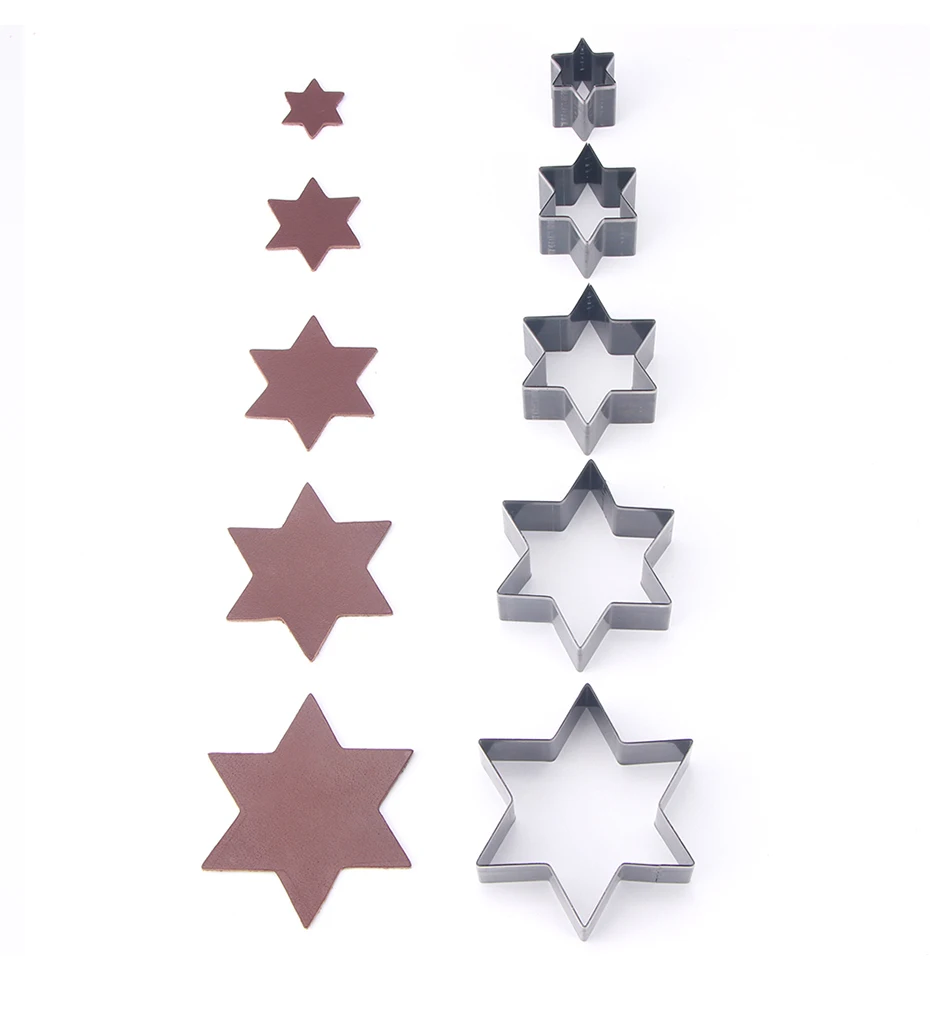 Qjh 5pcs sechseckige Leders chneidform Hohl stempel hand gefertigte DIY Werkzeuge Metall messer Form Handwerk Anhänger Schmuck Muttertag GIF – Detail 11