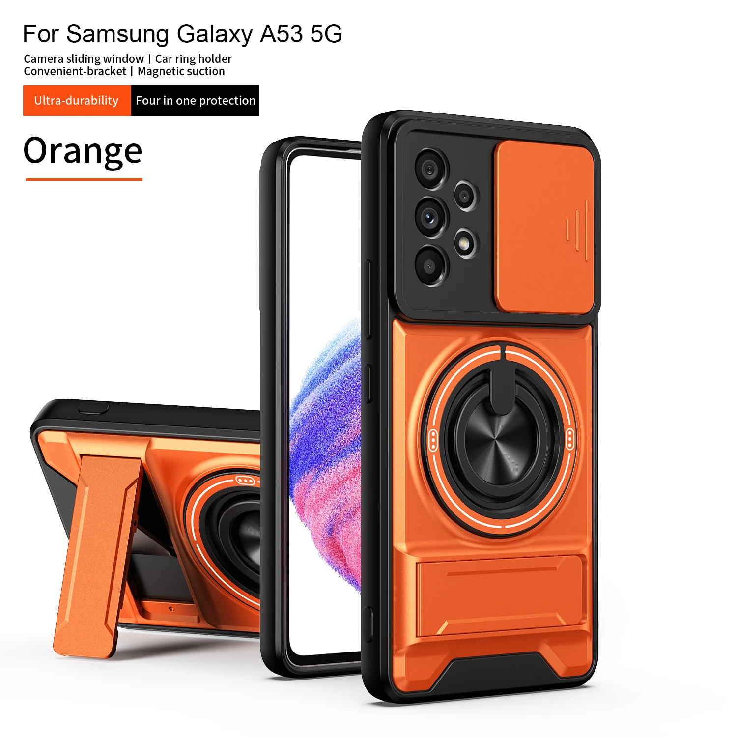 Enhanced Magnetic Military Armor Phone Case with Foldable Holder and Camera Protection
