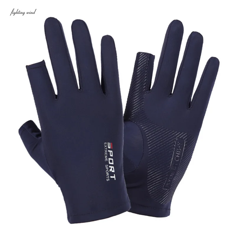 Cycling Gloves Gym Gloves Compression Gloves Ice Silk Half-finger Cycling Gloves for Men and Women Outdoor Sports Fitness Driving Fishing High-elastic Comfortable Sunscreen
