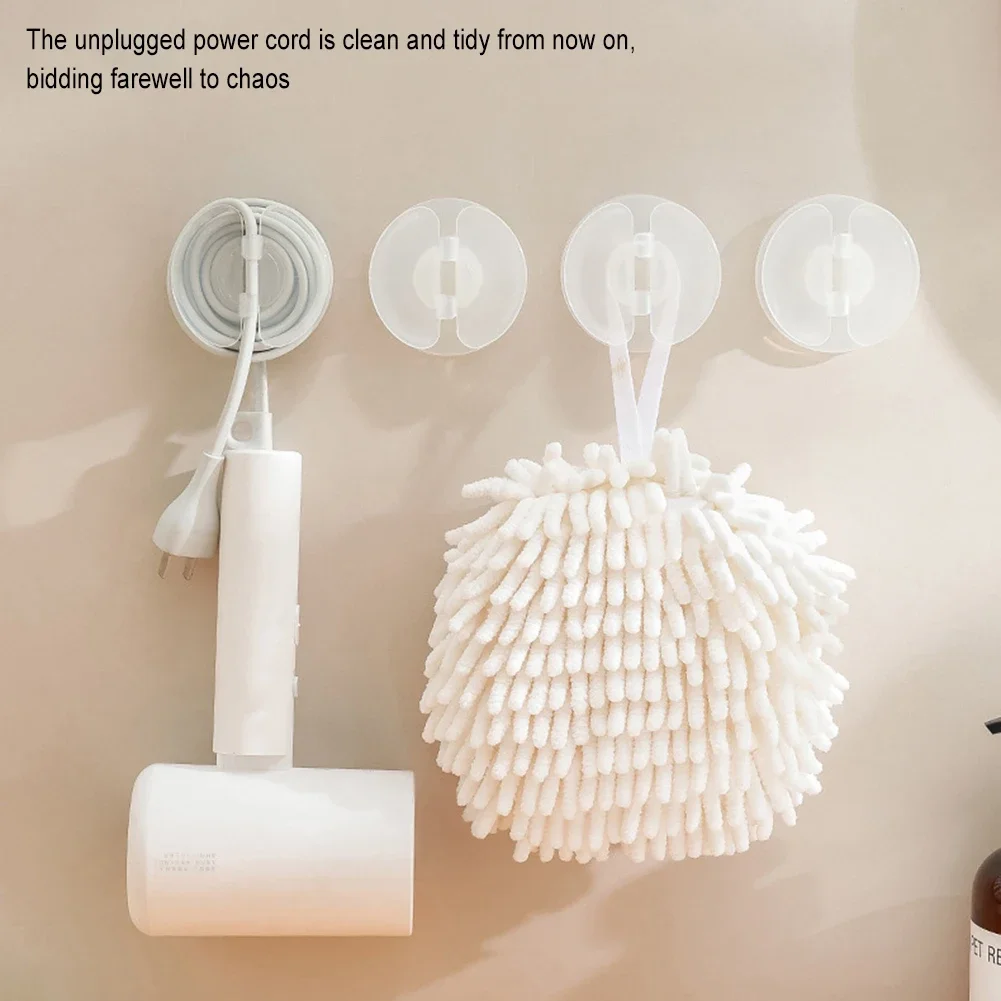1PC-6PCS Unch-Free Transparent Storage Rack Multipurpose Self-Adhesive Data Cable Hook For Living Room Kitchen Accessories