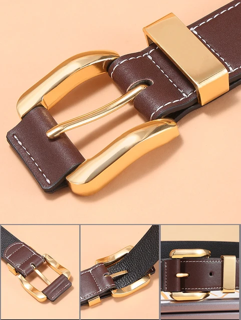 New Belt Men's Leather Simple Casual Buckle Belt Top Leather Youth