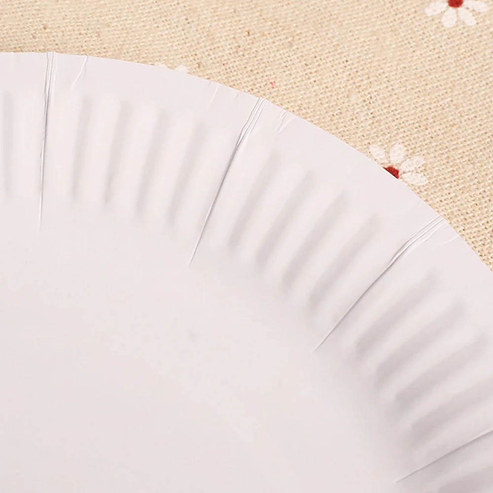 Party Tableware Set Disposable Birthday Cake Paper Plate Circular Paper Plate Nordic Minimalist Tableware Set Graffiti DIY Handmade Materials